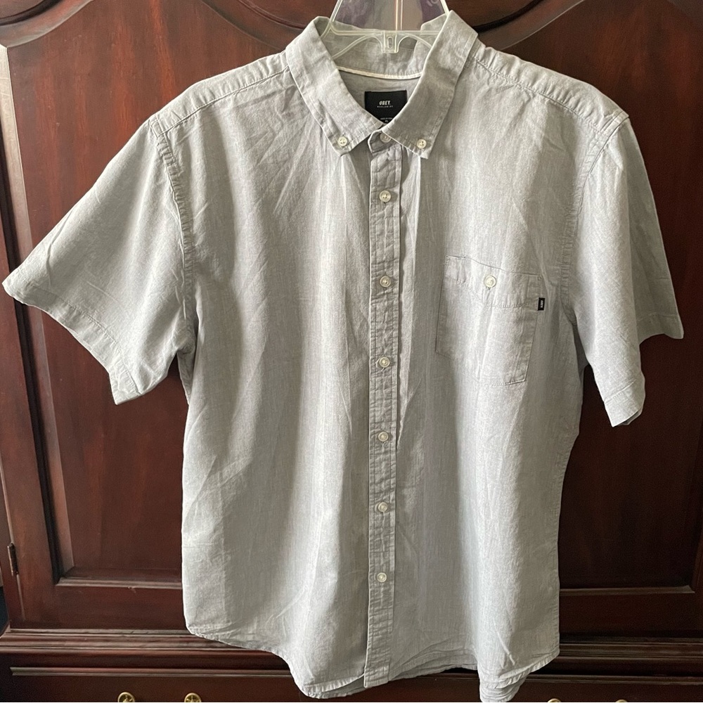Obey short sleeve button up shirt